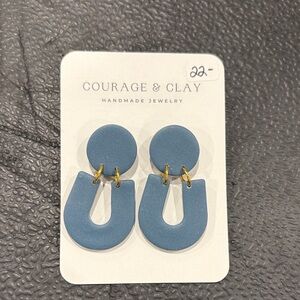 Courage & Clay Blue Earrings handmade by a local artist